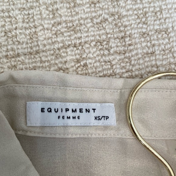 Equipment cream/shiny metallic blouse, XS - Picture 4 of 5